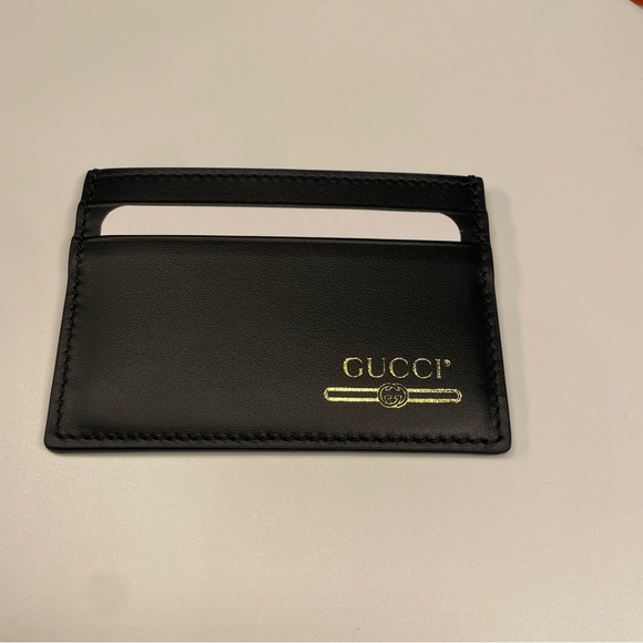 Gucci black leather card case holder; NEW. - Picture 3 of 6
